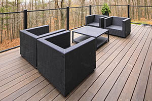 Deck Featuring TimberTech PRO Legacy Collection in Pecan with outdoor seating area