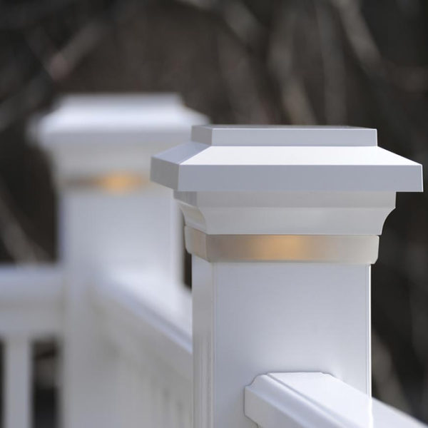 TimberTech Post Cap Light in Frosted White Color
