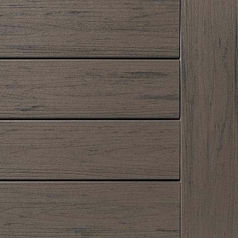 Gray composite decking TimberTech PRO Terrain Collection Silver Maple