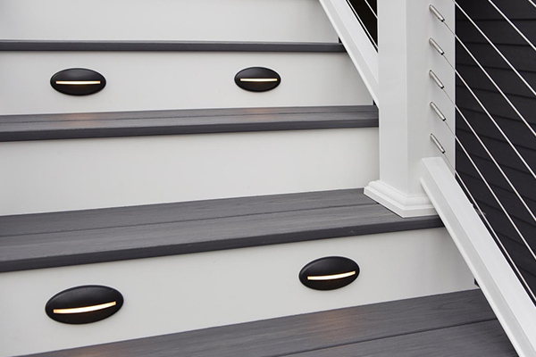 Deck Lighting Ideas TimberTech Riser Light on Outdoor Stairs
