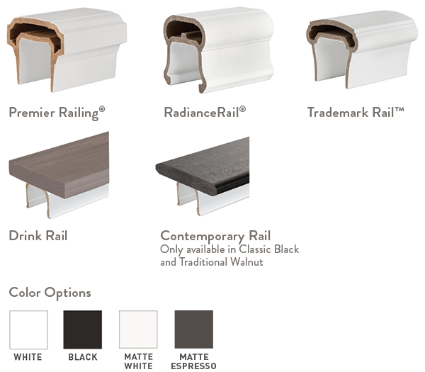 Railing Configurator Classic Composite Series Top Rail Selection