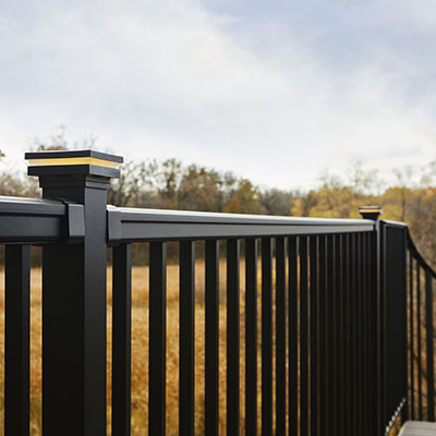 Aluminum railing for deck railing designs