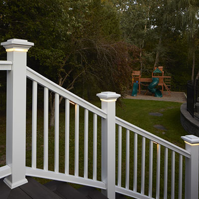 Composite railing for deck railing designs