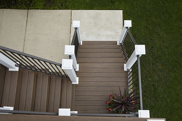 Deck stair landing decorating ideas