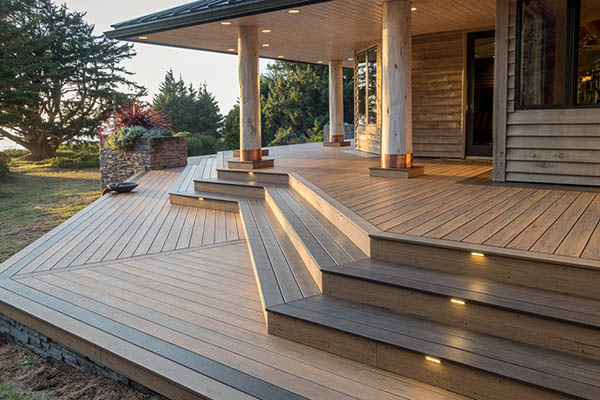 Geometric deck steps ideas