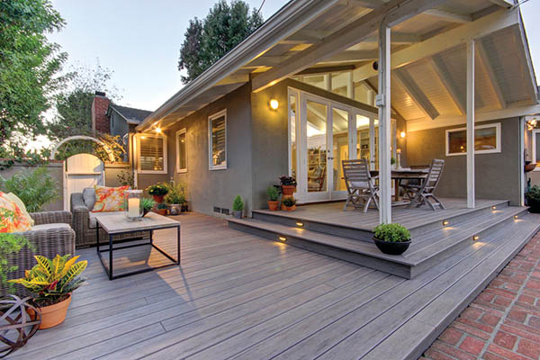 Back deck designs featuring multiple levels