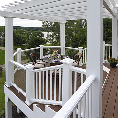 Back deck designs with angled shapes