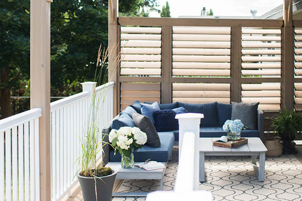 Add a privacy screen to create a cozy space