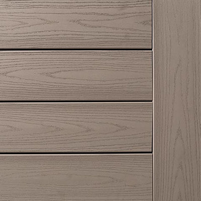 Display swatch of Slate Gray composite deck boards