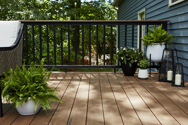 DIY composite deck materials include capped polymer decking