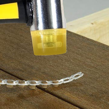 Cortex hidden fastener application with plastic-tipped hammer