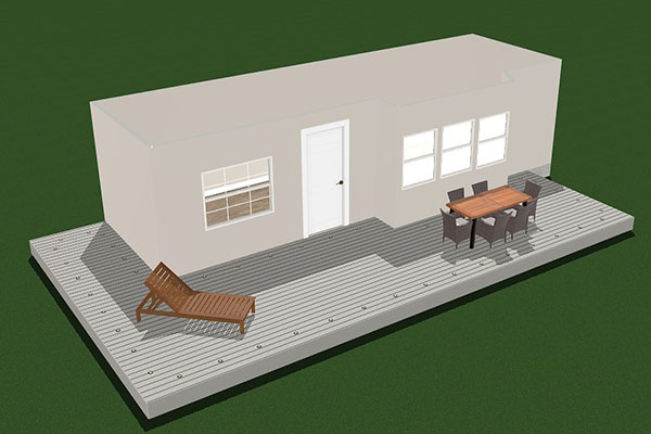 L-shape deck layout template