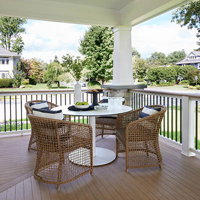 Covered front porch ideas featuring a mix of textures