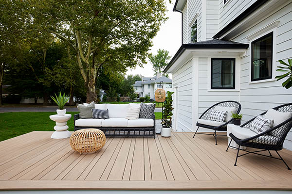 Modern composite decking designs with a Scandinavian feel