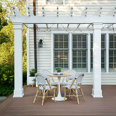 Alternative under deck ideas featuring a pergola for low decks