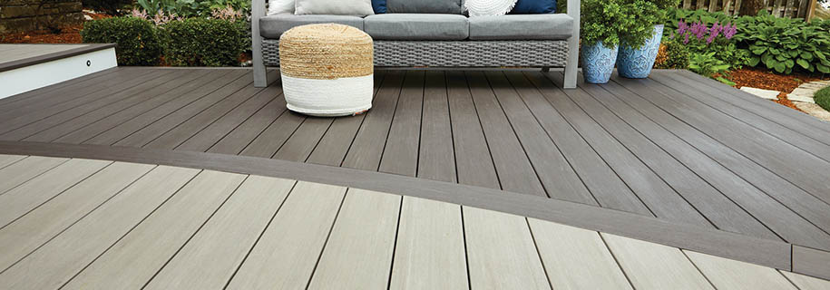 Multi colored deck with a color blocked section