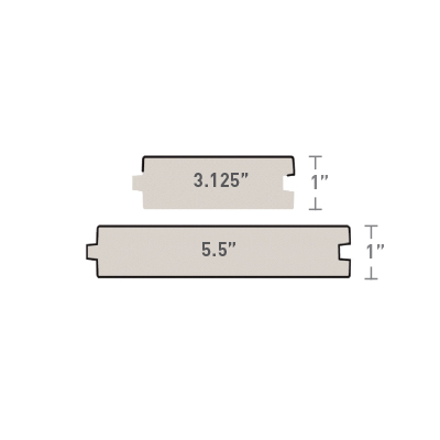 Board size comparison for TimberTech PORCH
