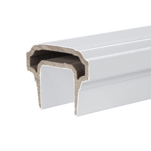 A composite railing product image of Premier Rail in Matte White