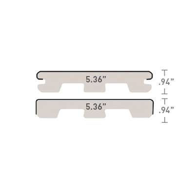 Board size comparison TimberTech EDGE Collection