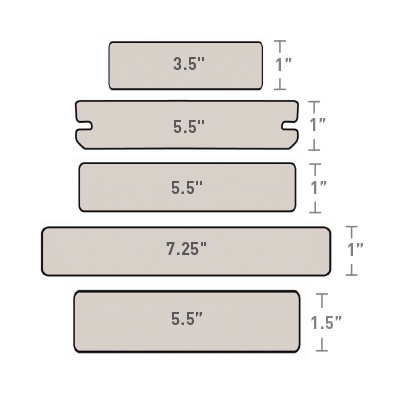 Size comparison for TimberTech Vintage boards