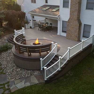 Composite deck designs include deck layout