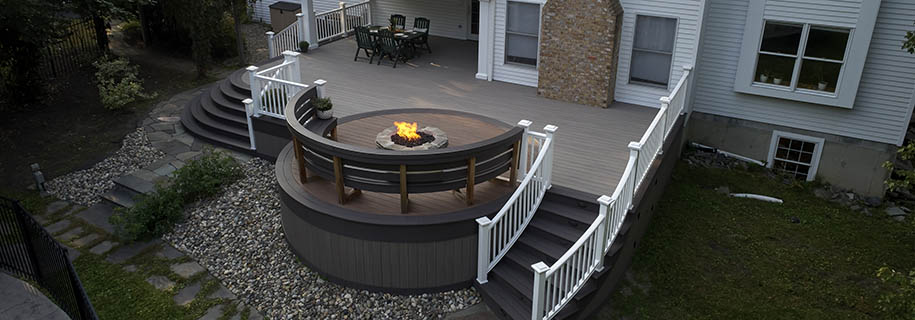 Different styles of decks for a traditional home