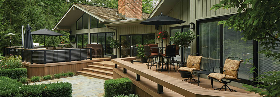 Different styles of decks for a craftsman home