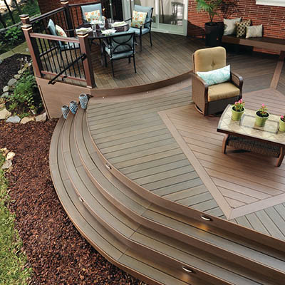 Distinctive deck styles include curved deck designs