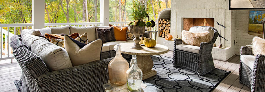 Fall outdoor porch decor ideas featuring a muted color scheme