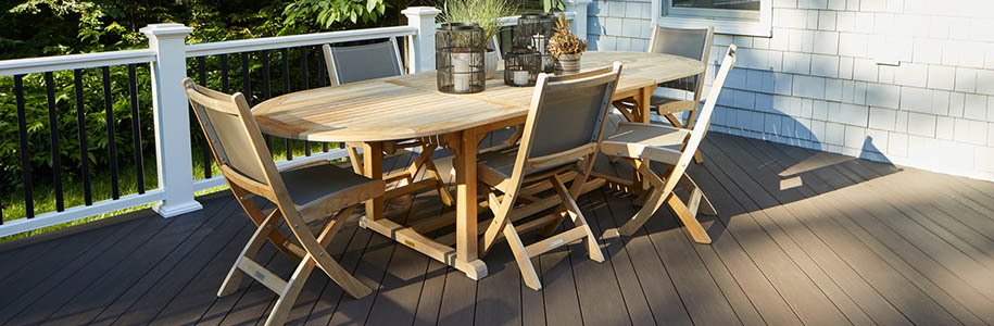 Outdoor fall activities at home with large patio table