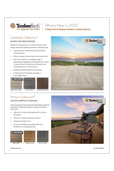 TimberTech What's New in 2022 Sell Sheet