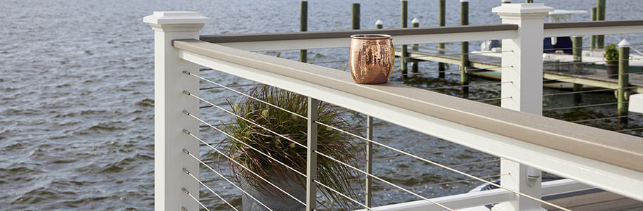 Deck design options include railing
