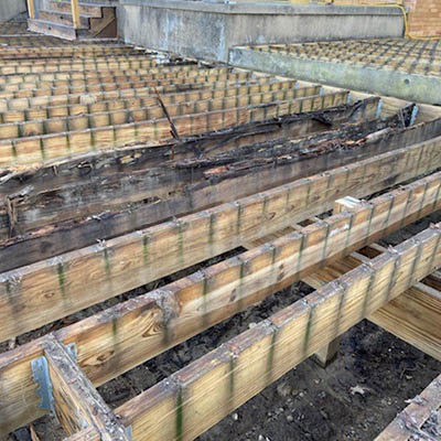 Rot in the substructure indicates a full deck replacement