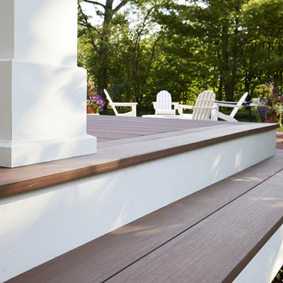 Installing PVC trim boards as stair risers