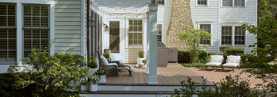 Semi-matte white AZEK trim creates a soft look