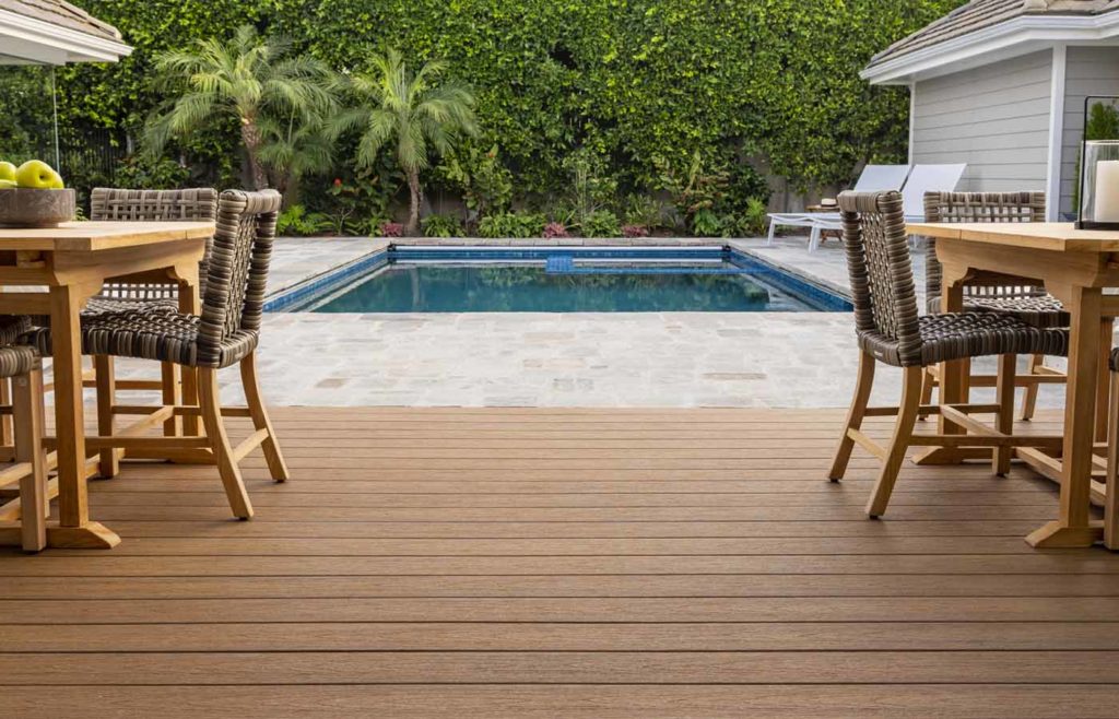 Poolside composite deck