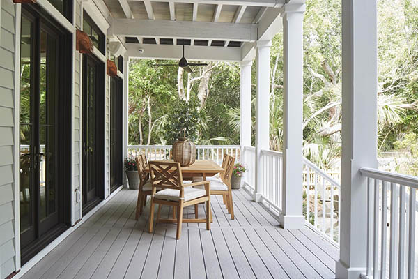 Light colored composite decking gives you an understated sophistication