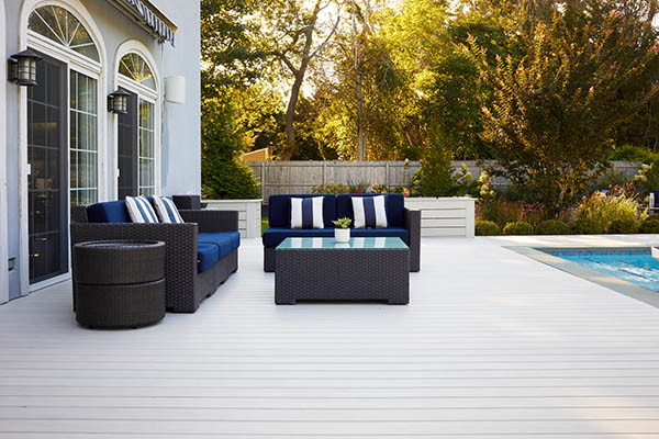 White composite decking gives you a sleek refined look