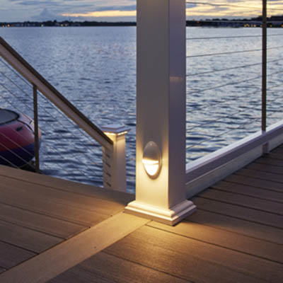 Add accent lights to your new deck railing