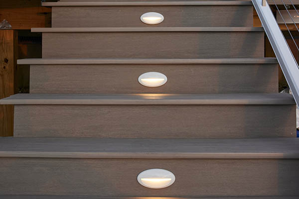 Consider riser lights for your new deck stairs
