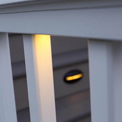 Add under rail lights to your new deck railing
