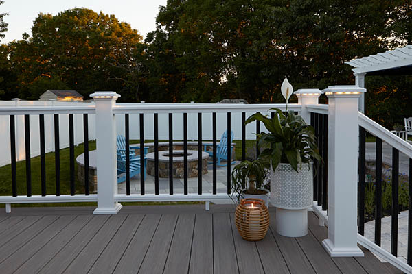 TimberTech composite railing helps you avoid staining deck rails
