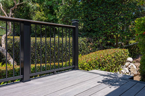 TimberTech aluminum railing helps you avoid staining deck rails