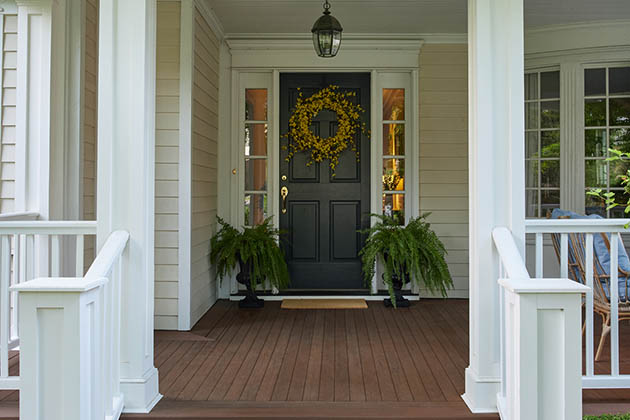 Create a stately entryway with column wraps
