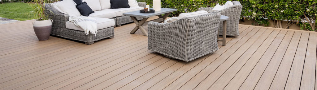 TimberTech PRO Reserve Collection Antique Leather on a low built deck