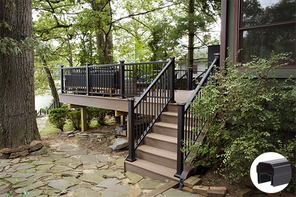 The Classic Top Rail is a traditional wrought iron-inspired aluminum railing