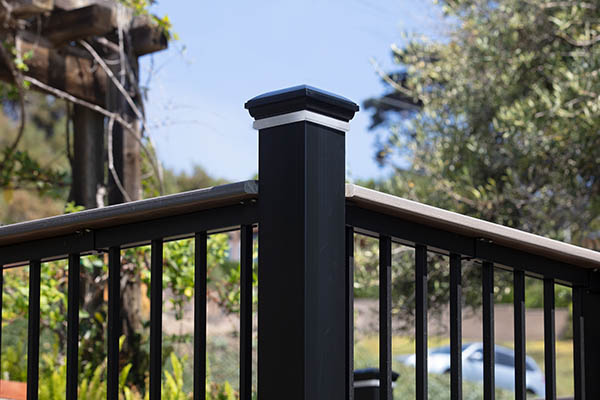 Deck top rail ideas include the Impression Rail Express Drink Rail