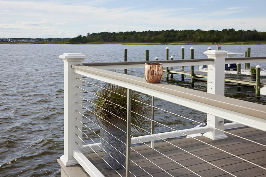 Create a coastal-style railing with deck top rail ideas like Coastline composite Drink Rail