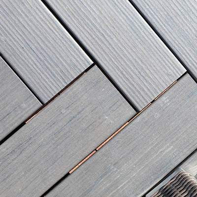 Herringbone deck pattern close up