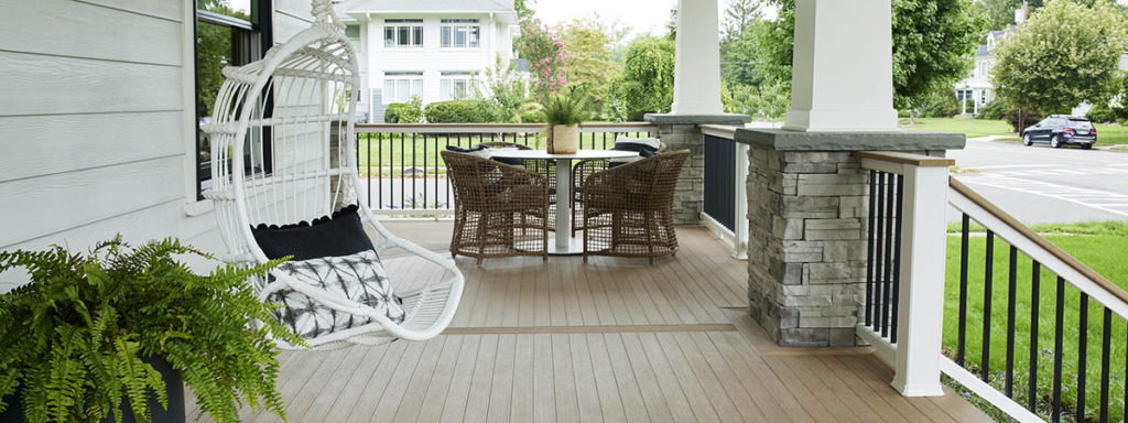 Front porch decorating ideas include designating space for certain functions